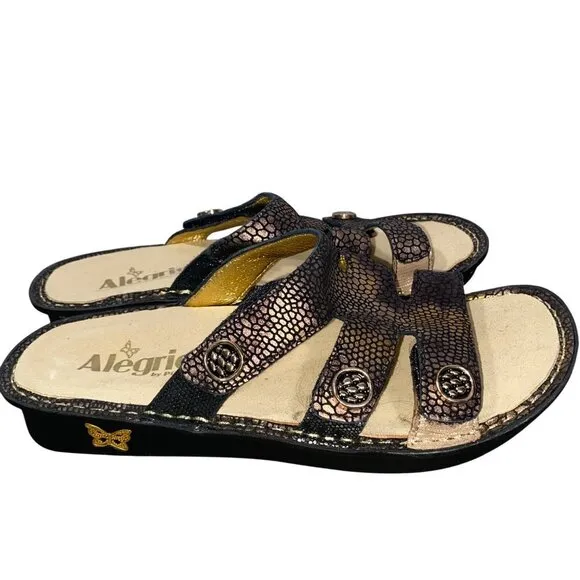 Alegria Venice Bronze Mosaic Slip on leather sandals comfort shoes women’s  37
