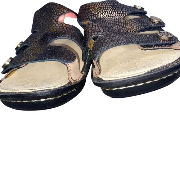 Alegria Venice Bronze Mosaic Slip on leather sandals comfort shoes women’s  37