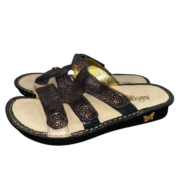 Alegria Venice Bronze Mosaic Slip on leather sandals comfort shoes women’s  37