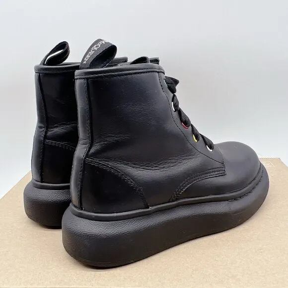 ALEXANDER MCQUEEN Hybrid Lace-up Boots BLACK/ Multi Leather Kids EU 30/ US12