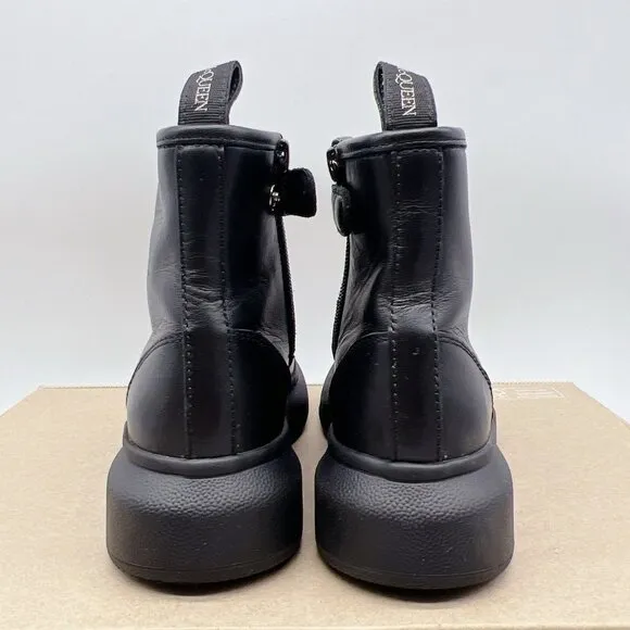 ALEXANDER MCQUEEN Hybrid Lace-up Boots BLACK/ Multi Leather Kids EU 30/ US12