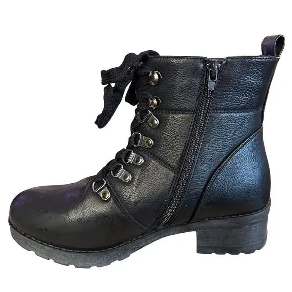 Alexis Bendel Women's Black Combat Boots Size 8.5 Lace Up Casual