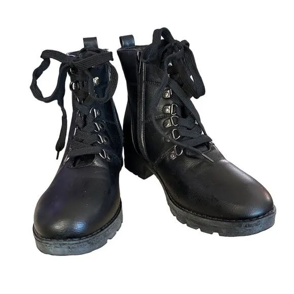 Alexis Bendel Women's Black Combat Boots Size 8.5 Lace Up Casual