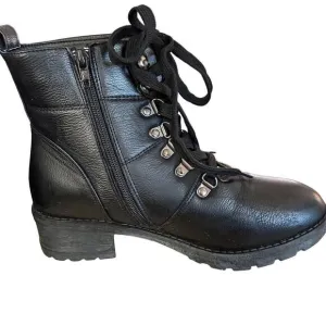 Alexis Bendel Women's Black Combat Boots Size 8.5 Lace Up Casual