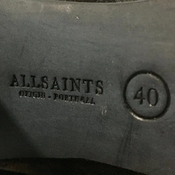 All Saints Crocodile Embossed Ankle Boots – Like New