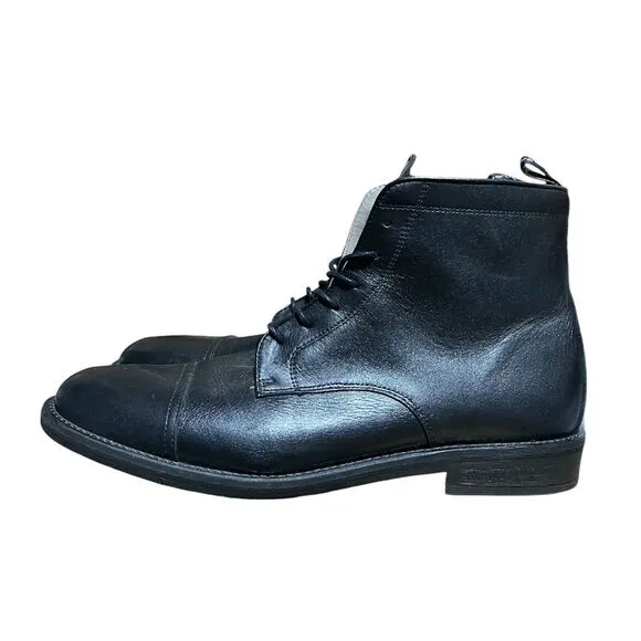 ALL SAINTS ‘Harland’ Black Leather Lace Up Cap Toe Ankle Boots Men’s Size 13