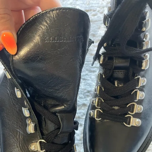 All Saints Wanda Leather Combat Boots