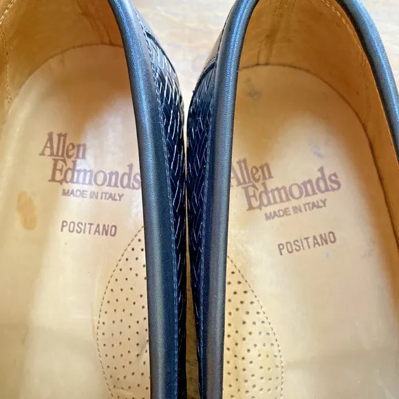 Allen Edmonds &quot;Positano&quot; Loafers Handmade In Italy Mens 10B Black Leather Shoes