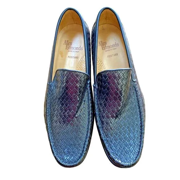 Allen Edmonds &quot;Positano&quot; Loafers Handmade In Italy Mens 10B Black Leather Shoes