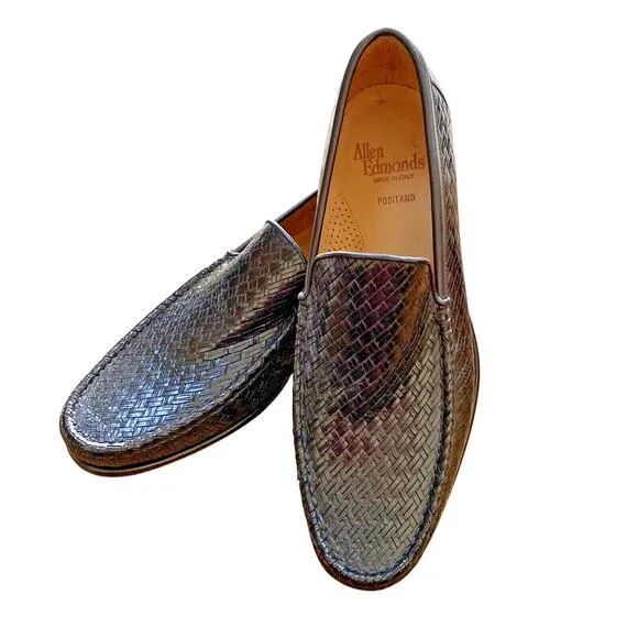 Allen Edmonds &quot;Positano&quot; Loafers Handmade In Italy Mens 10B Black Leather Shoes