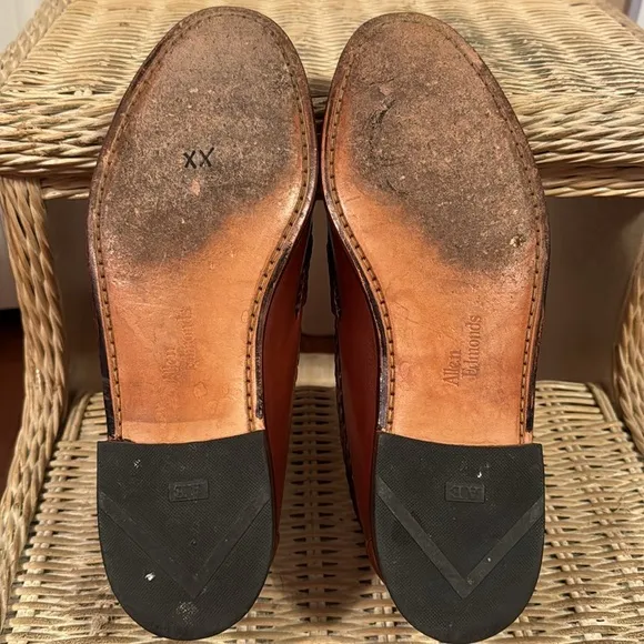 Allen Edmonds Maxfield Braided Tassel Loafers in Two-Tone Brown Leather sz 8