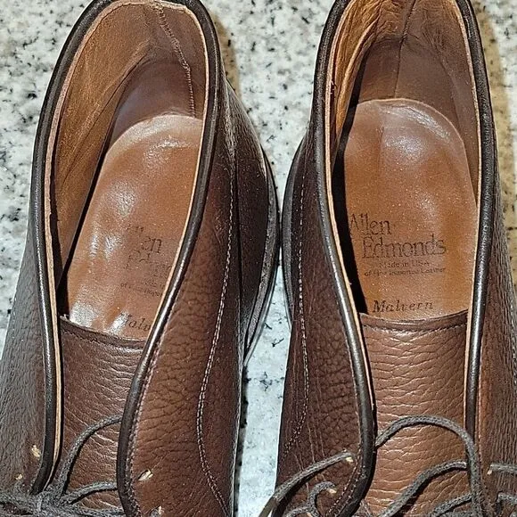 Allen Edmonds Men's 10 B Malvern $595 Chukka Boots 100% Leather Lace Up Brown