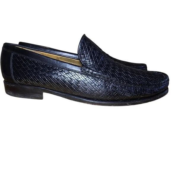 Allen Edmonds Positano Venetian Style Loafers Black  10.5 B Made in Italy Vibram