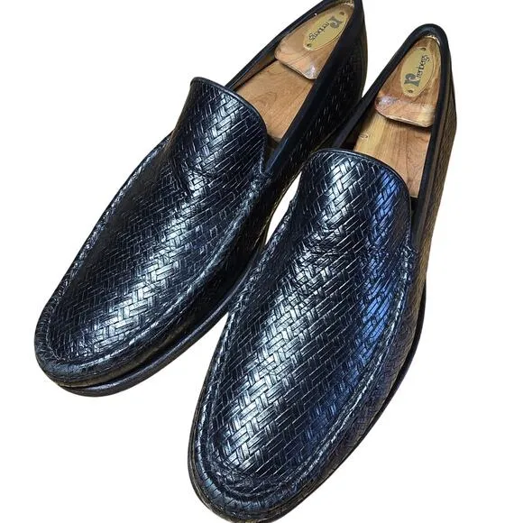 Allen Edmonds Positano Venetian Style Loafers Black  10.5 B Made in Italy Vibram
