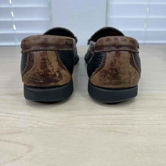 Allen Edmonds Shoes Mens 12B Brown Black‎ Leather Nashua Two Tone Tassel Loafer