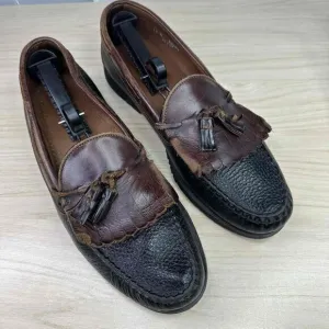 Allen Edmonds Shoes Mens 12B Brown Black‎ Leather Nashua Two Tone Tassel Loafer