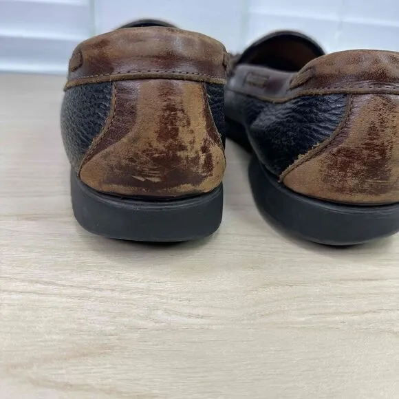 Allen Edmonds Shoes Mens 12B Brown Black‎ Leather Nashua Two Tone Tassel Loafer