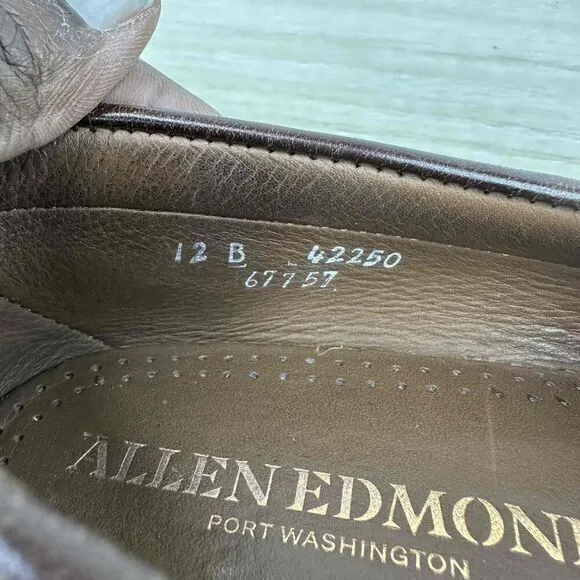 Allen Edmonds Shoes Mens 12B Brown Black‎ Leather Nashua Two Tone Tassel Loafer
