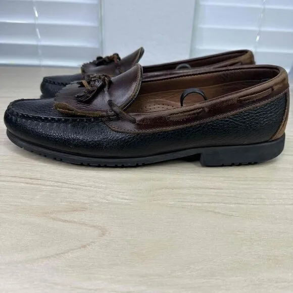 Allen Edmonds Shoes Mens 12B Brown Black‎ Leather Nashua Two Tone Tassel Loafer