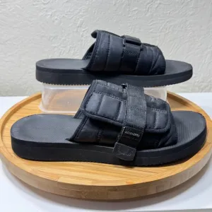 AllSaints Coleman Slip On Sandals Slides Mens 42 US 8.5 Quilted Logo Black Flats