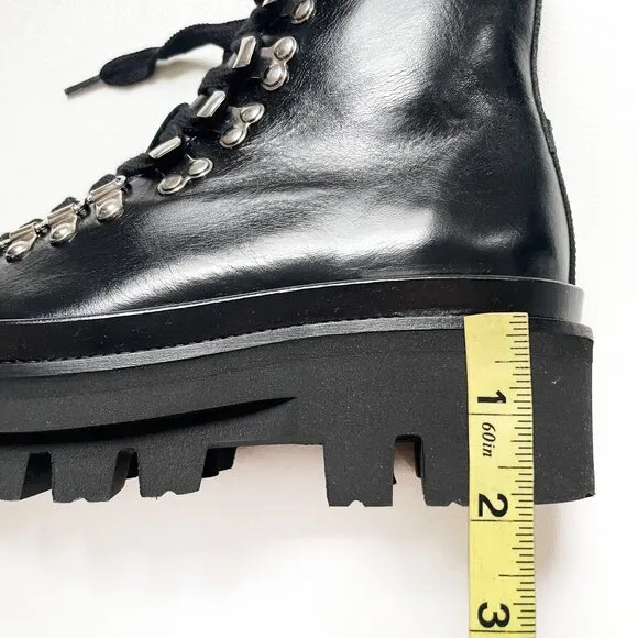ALLSAINTS Wanda Lace Up Leather Boots Black Size 5 NEW