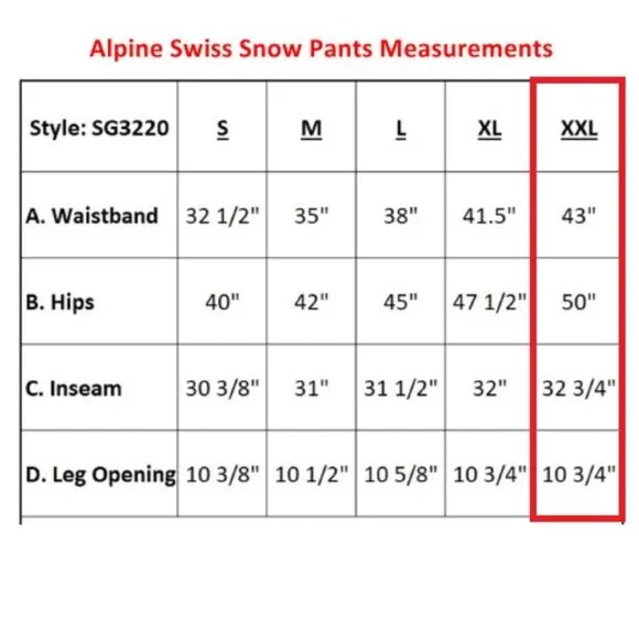 Alpine Swiss Mens Waterproof Ski Snowboarding Pants Insulated Winter Snow Pants