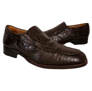 Ambassador Vintage Alligator Leather Loafer in Dark Brown Size 11