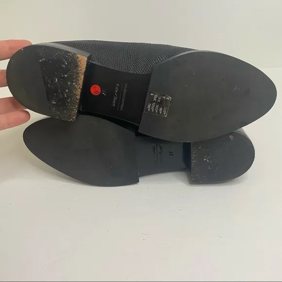 &amp; Other Stories Leather Tie Front Loafers Sz 7 Black