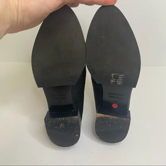 &amp; Other Stories Leather Tie Front Loafers Sz 7 Black