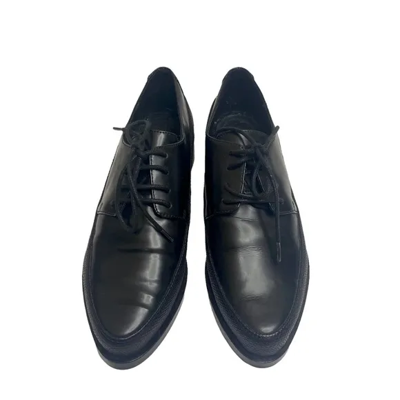 &amp; Other Stories Leather Tie Front Loafers Sz 7 Black