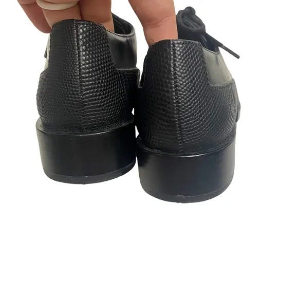 &amp; Other Stories Leather Tie Front Loafers Sz 7 Black