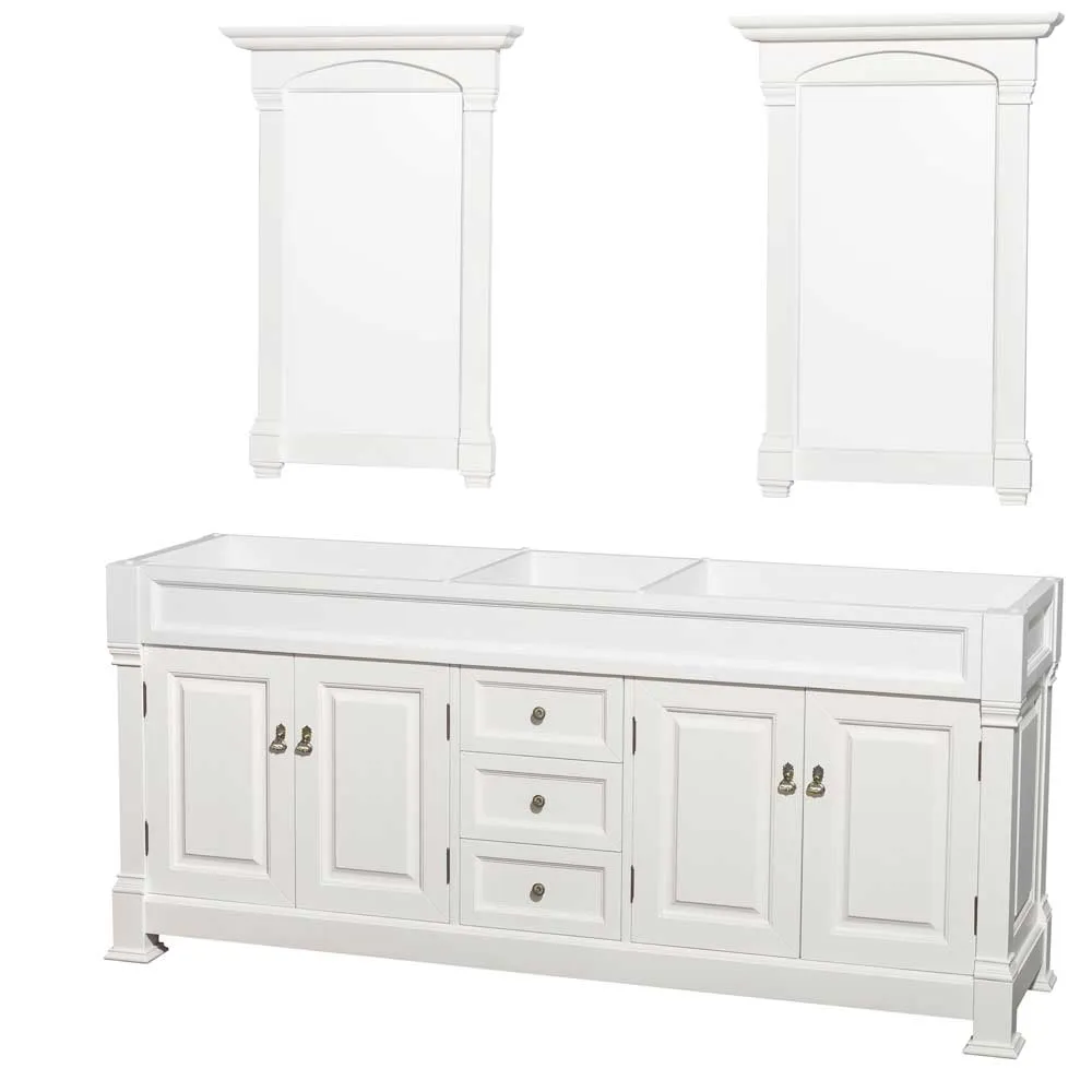Andover 80 Inch Double Bathroom Vanity in White