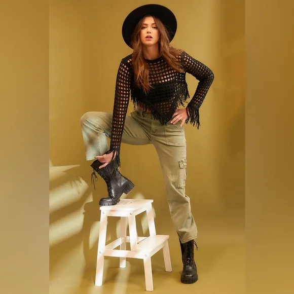 Annie Wear Straight Leg Jeans with Cargo Pockets