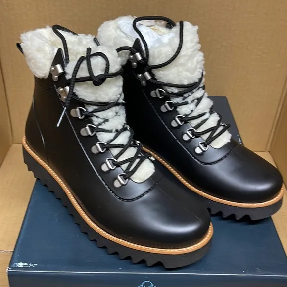 Anthropologie Bernardo Wiley rain Black Rai/winter  Boots, Size