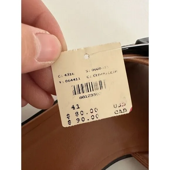 Anthropologie Buckle Slide Sandals Slip On Brown Black Women's EU 41 US 10.5 NEW