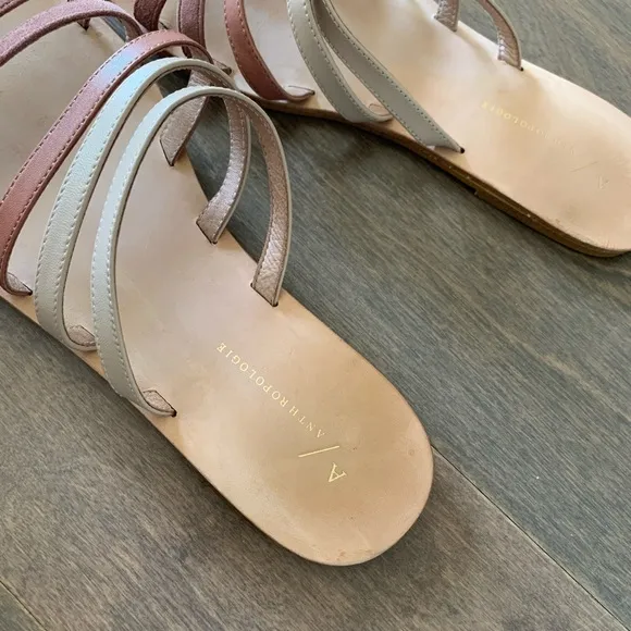 Anthropologie Stripy Juliet Slide Sandals