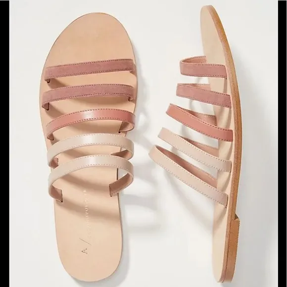 Anthropologie Stripy Juliet Slide Sandals