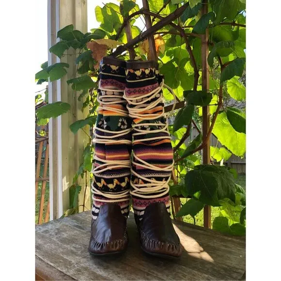 Anthropologie Matiko lace up Aztec boots 7.5