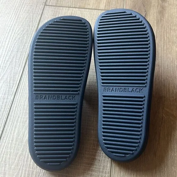 Anthropologie x Brandblack Kashiba-Lux Print Slide Sandals Blue White Dot US 7.5