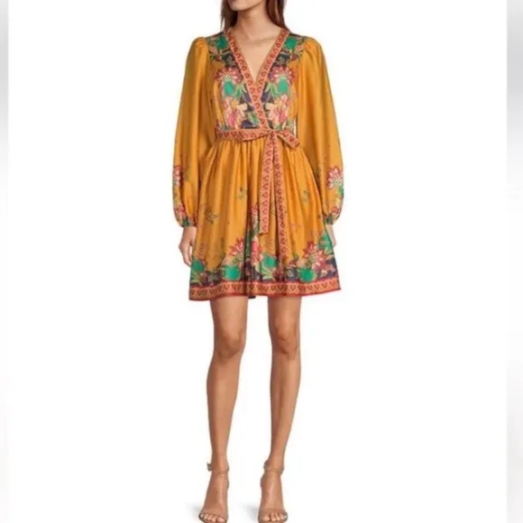ANTONIO MELANI Emma Floral Faux Wrap Dress