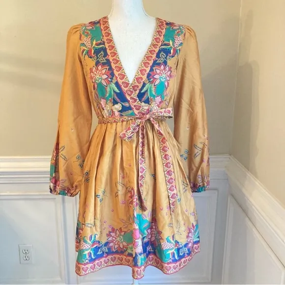 ANTONIO MELANI Emma Floral Faux Wrap Dress