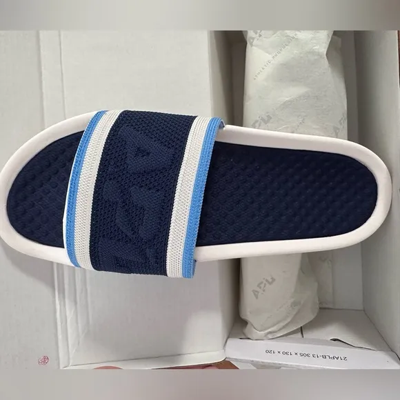 APL/ Athletic Propulsion Labs Big Logo TechLoom Slide Seasalt/Coastal Blue/Navy