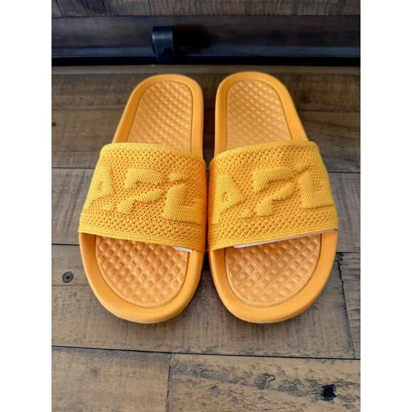 APL: Athletic Propulsion Labs Women's Big Logo TechLoom Slides in Mango Sz 8 NEW
