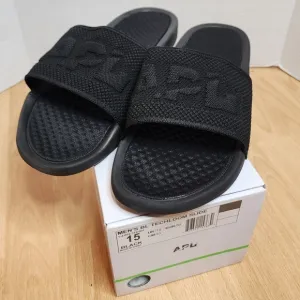 APL Big Logo Black Slides Men's Size 15 New.