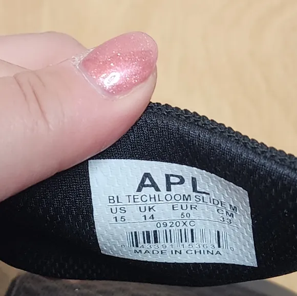 APL Big Logo Black Slides Men's Size 15 New.