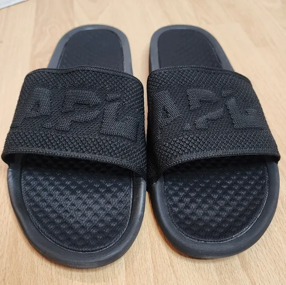 APL Big Logo Black Slides Men's Size 15 New.
