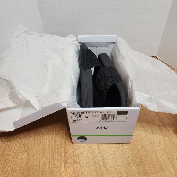 APL Big Logo Black Slides Men's Size 15 New.