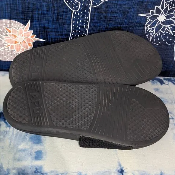APL Big Logo Techloom Slide Sip On Sandals Black Women's Size 9