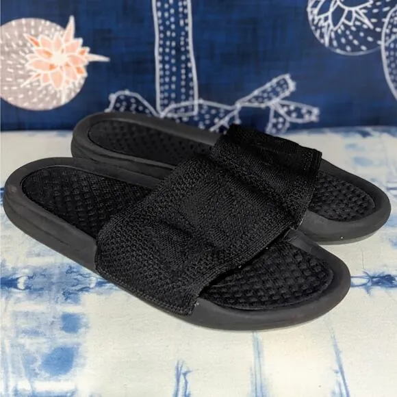 APL Big Logo Techloom Slide Sip On Sandals Black Women's Size 9