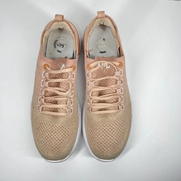 APL Techloom Breeze Metallic Mesh Knit Sneakers Blush Gold 10